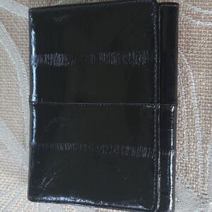 Vintage Black Eelskin Tri Fold Wallet!